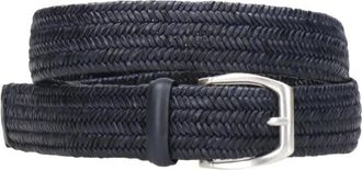Orciani Blauwe leren gevlochten riem - Heren - Riemen - Blauw - 90 CM - Leer - Accessoires