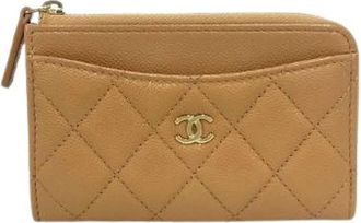 Chanel Pre-owned Matelasse Caviar Leather Coin Case - - Pre-owned - Donna - Beige - ONE SIZE
