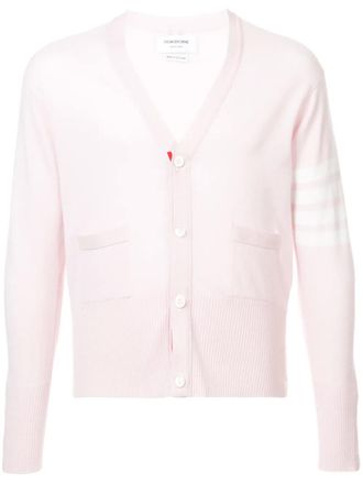 Thom Browne cashmere striped sleeve cardigan - Roze