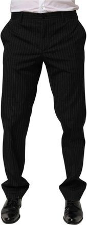 Dolce & Gabbana Gestreepte Formele Pantalon - Heren - Nette broeken - Zwart - M - Broeken