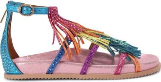 Kurt Geiger Fringe Flat Sandal in Pink Multi at Nordstrom, Size 8.5Us