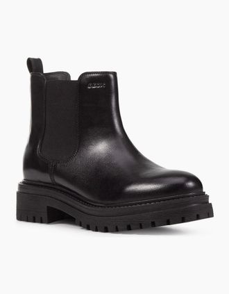 Geox Womens Geox D Iridea B Leather Womens Black Boots - Size: 7.5