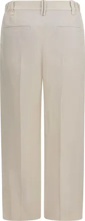 Brunello Cucinelli Womens Cigarette Pants Fluid Viscose And Linen Twill Panna Viscose; Trousers