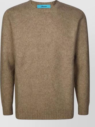 Drumohr crew neck knit sweater ribbed cuffs hem