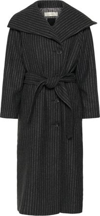 Inwear Zorahiw Lange Jas - Dames - Jas met riem - Grijs - M - Wol - Jassen
