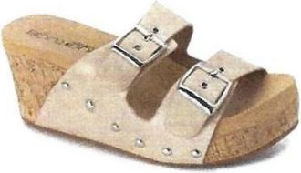 Corkys Footwear Womens Twinkie Wedge Sandal In Gold Metallic