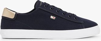 Tommy Hilfiger Womens Metallic Heel Canvas Sneaker - Navy - US 8.5 / EU 39