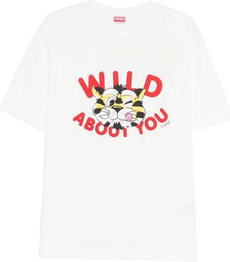 Kenzo White T-Shirt In Cotton With Print