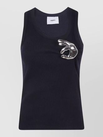 Coperni emoji tank top metallic detail v neck