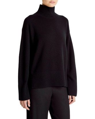 Vince Turtle Neck Side Slit Wool & Cashmere-Blend Sweater