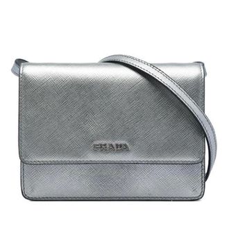 Prada Pre-owned Vintage Crossbody Bag - Dames - Pre-owned - Grijs - Maat: ONE Size Leer