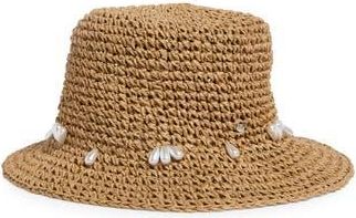 Steve Madden Faux Pearl Bucket Hat in Tan at Nordstrom Rack