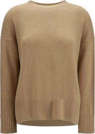 Allude Cashmere Trui met Ronde Hals - Dames - Truien - Beige - Maat: S Kasjmier