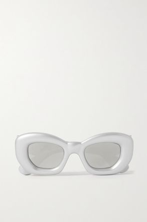 Loewe Occhiali Da Sole In Acetato Con Montatura D-frame Oversize Inflated - Argento
