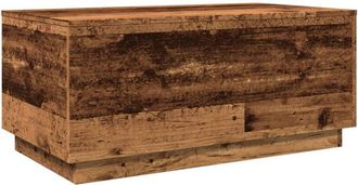 vidaXL Coffee Table with led Lights Old Wood 90x50x40 cm Vidaxl