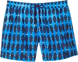 Paul Smith Blauwe Diamond Print Zwembroek - Heren - Strandmode - Blauw - L - Polyester - Badmode