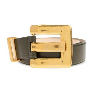 Balmain Belts, female, Green, Size: 70 CM Anthem Leather Belt
