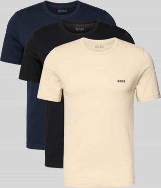 HUGO BOSS Regular Fit T-Shirt im 3er-Pack aus reiner Baumwolle in Offwhite, Gr&ouml;&szlig;e XXL
