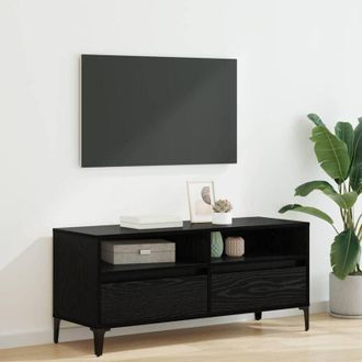 vidaXL vidaXL Mobile TV con cassetto Rovere Nero 100 x 34,5 x 44,5 cm