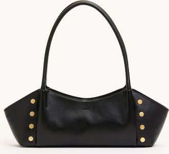 Hammitt Hammitt Paul Short Black Press Brushed Gold Red Zip