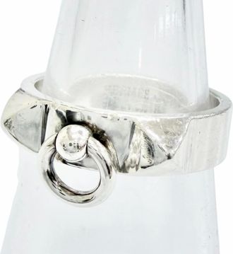 Herm&egrave;s Silver Silver 925 Band Ring (Pre-Owned)