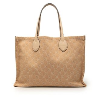 Gucci Pink Canvas Leather Shoulder Bag Tote Bag (Pre-Owned)
