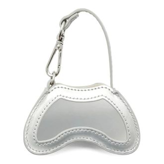 Diesel Shoulder Bags, female, Gray, Size: ONE SIZE Glossy Bag Charm with Mirror