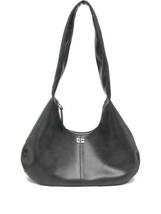 Ganni medium Hobo bag - women - Lyocell/Polyurethane/Leather - One Size - Grey