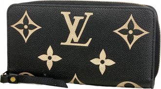 Louis Vuitton Beige Black Long Wallet (Bi-Fold) (Pre-Owned)