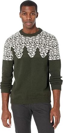 Selected Sweater Mens Olive Green Snowden Jacquard Crew Neck GBO82