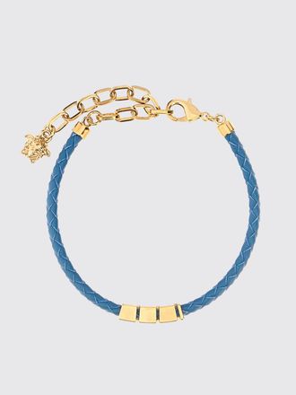 Versace Bracciale Greca Versace in pelle intrecciata ed ottone