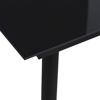 Berkfield Home Modern Garden Dining Table Black 80x80x74 cm Steel & Glass | Size: 80 x 80 x 74 cm