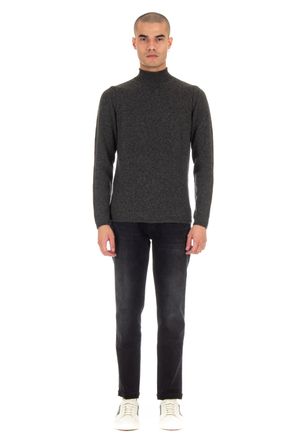 Roberto Collina Camel Wool Mock Neck Sweater