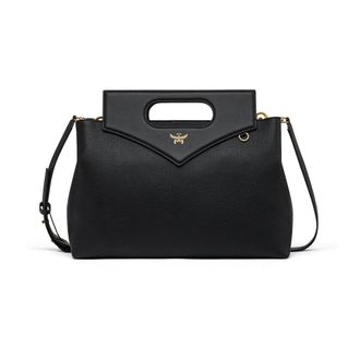 MCM Zachte Diamond getextureerde leren tas - Dames - Handtassen - Zwart - ONE Size - Leer - Tassen