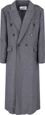 Victoria Beckham Double-Breasted Structured Jacket with Notched Lapel