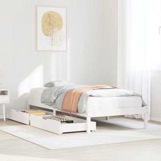 vidaXL Estructura De Cama Sin Colch&oacute;n Madera Maciza Blanca 90x190 Cm Vidaxl