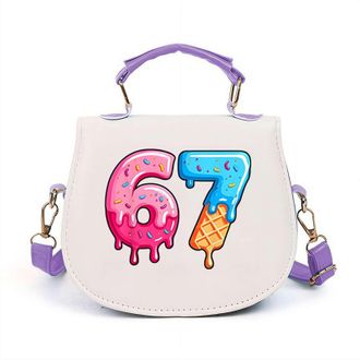 Generic ZXCVWWE 67 Handbag,Funny 67 Ice Cream Handbag,Santa Says SixSeven Crossbody Bag,Cute Six Seven Ice Cream Drip Bags,Funny 6 7 Meme,Novelty Six Seven Gi