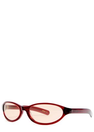 Flatlist Olympia Oval-frame Sunglasses - Red - One Size