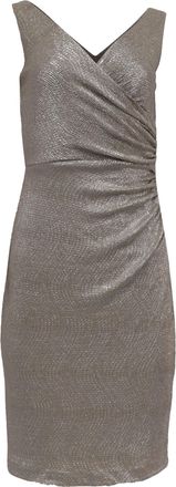 Ralph Lauren Lauren Ralph Lauren Metallic Wrap Dress in Gold Polyester