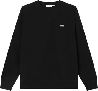 Obey Established Works Bold Crewneck II - Heren - Sweatshirts - Zwart - M - Katoen - Hoodies & sweatvesten