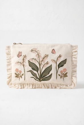 Elizabeth Scarlett Lily of the Valley Frill Pouch in Cream at Nordstrom