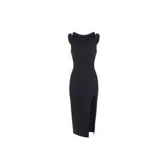Elisabetta Franchi Dames, Jurken, Zwart, Maat: 2XL