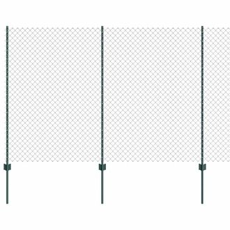 Berkfield Home Chain Link Fence with 10 U Posts Green 1.6x10 m Steel