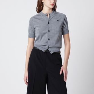 Ami Grey Ami De Coeur wool cardigan