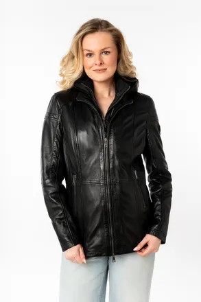Mauritius Lederjacke MAURITIUS MWTaja, Damen, Gr. XXL, schwarz, Obermaterial: 100% Schafsleder. Futter: 100% Baumwolle. &Auml;rmelfutter: 100% Polyester, unifarben, 