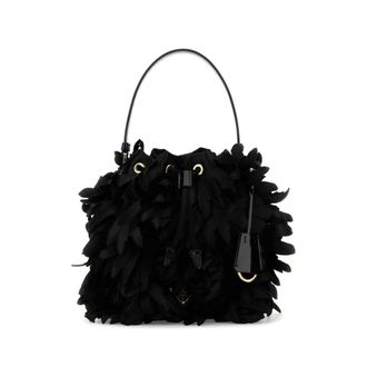 Prada Embellished Satin Mini Bucket Bag