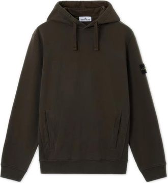 Stone Island Crewneck Sweatshirt - Heren - Hoodies - Bruin - M - Katoen - Hoodies & sweatvesten