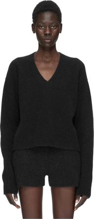 Rick Owens V-hals trui - Dames - Truien - Zwart - Maat: L Wol