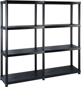 vidaXL Estante de almacenaje 4 niveles negro plástico 122x30,5x130 cm vidaXL