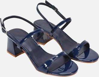 XY London Womens XY London Womens/Ladies Izzy Patent Mid Block Heel Sandals - Navy - Size: 5